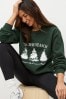 Green Graphic Christmas Sweatshirt