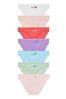 Victoria's Secret White/Pink/Red/Purple/Blue/Green 7 Multipack Knickers