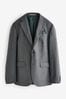 Grey Slim Fit Flannel Suit Jacket