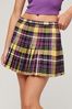 Superdry Yellow Mid Rise Check Mini Skirt