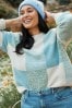 FatFace Natural Square Patterned Jumper