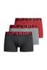 Superdry Red Cotton Trunks 3 Pack