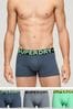 Superdry Blue Cotton Trunks 3 Pack