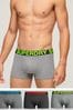 Superdry Grey/Black Cotton Trunks 3 Pack