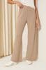 Friends Like These Beige Petite Soft Touch Wide Leg Jersey Trousers