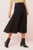 Friends Like These Black Petite Pleated Summer Midi Skirt, Petite