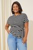 Stripe Curves Like These Soft Jersey Tie Side Tunic Top