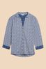 White Stuff Dark Blue 100% Cotton Annie Jersey Shirt