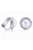 Jon Richard Silver Cubic Zirconia Pave Surround And Pearl Round Clip Earring