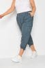 Yours Curve Grey Cargo Cropped Trouser