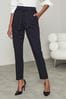 Black Lipsy Tailored Belted Tapered Trousers, Regular