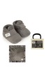 Grey Bixbee Booties & Lovey Blanket Gift Set