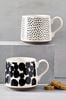 Monochrome Arlo Mugs, Set of 2