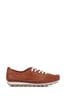 Pavers Tan Ladies Leather Lace-Up Trainers