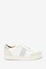 White & Silver Forever Comfort® Leather Lace Up Trainers