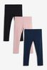 Pink/Black/Navy Leggings 3 Pack (3-16yrs), Regular