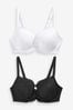 Black/White Pad Balcony DD+ Lace Bras 2 Pack