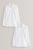 White Regular Fit 2 Pack Long Sleeve School Shirts (3-17yrs), Regular Fit
