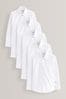 White 5 Pack Long Sleeve School Shirts (3-17yrs), Slim Fit