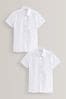 White Slim Fit 2 Pack Short Sleeve School Shirts (3-17yrs), Slim Fit