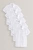 White Slim Fit 5 Pack Short Sleeve School Shirts (3-17yrs)