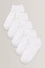 Plain White 5 Pack Cushioned Footbed Sports Trainer Socks