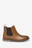 Tan Brown Wide Fit (G) Leather Chelsea Boots