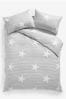 100% Brushed Cotton Striped Stars Duvet Cover and Pillowcase Set