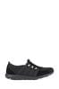 Pavers Black Ladies Wide Fit Casual Slip-On Shoes