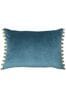 Riva Paoletti Duck Egg Blue/Natural Fiesta Velvet Polyester Filled Cushion
