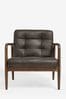 Monza Faux Leather Peppercorn Brown Collection Luxe Benji Armchair