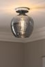 Smoke Grey Drizzle Flush Ceiling Light