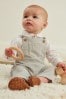 Grey Baby Smart Stripe Dunagrees And Jersey Bodysuit Set (0mths-3yrs)