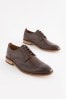 Brown Wide Fit Contrast Sole Leather Brogues, Wide Fit