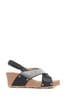 Bellissimo Black Wide Fit Wedge Sandals