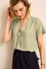 Sage Green Short Sleeve Overhead Top