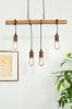 Searchlight Brown Penny 4 Light Rustic Diner Bar Ceiling Light