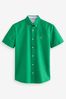 Green Regular Fit Short Sleeve Oxford Shirt