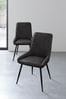 Set of 2 Monza Faux Leather Dark Grey Hamilton Non Arm Dining Chairs, Non Arm