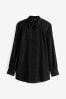Black Sequin Long Sleeve  Shirt, Regular