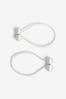 White Magnetic Curtain Tie Backs Set of 2
