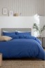 Dazzling Blue Cotton Rich Plain Duvet Cover and Pillowcase Set, Plain