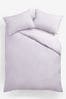Lilac Purple Cotton Rich Plain Duvet Cover and Pillowcase Set, Plain