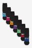 Negro/caras brillantes - Pack de 7 pares de calcetines con alto contenido de algodón