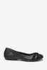 Black Forever Comfort® Twist Leather Ballerina Shoes