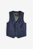 Navy Blue Waistcoat, Blue Shirt & Tie Set Waistcoat (12mths-16yrs)