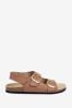 Tan Brown Back Strap Leather Footbed Work Sandals
