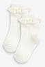 Cream 2 Pack Cotton Rich Ruffle Ankle Socks