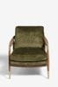 Plush Chenille Moss Green Flinton Wooden All In Ones Accent Chair, All In Ones