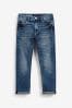 Blue Acid Wash Tapered Loose Fit Cotton Rich Stretch Jeans (3-17yrs), Tapered Loose Fit